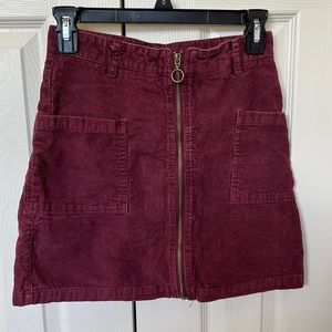 Altar’d State Red Corduroy Skirt